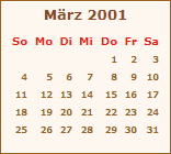 Ereignisse Mrz 2001