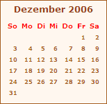 Kalender Dezember 2006