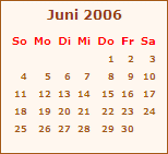 Kalender Juni 2006