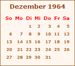 Kalender Dezember 1964