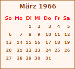 Kalender Mrz 1966