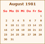 Ereignisse August 1981