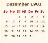 Ereignisse Dezember 1981