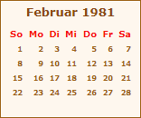 Ereignisse Februar 1981