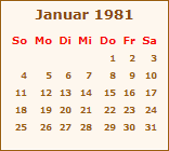 Ereignisse Januar 1981