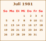 Ereignisse Juli 1981