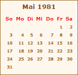 Ereignisse Mai 1981