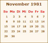 Ereignisse November 1981