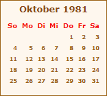 Ereignisse Oktober 1981
