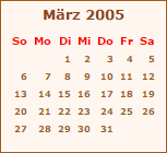 Kalender Mrz 2005