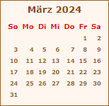 Kalender Mrz 2024